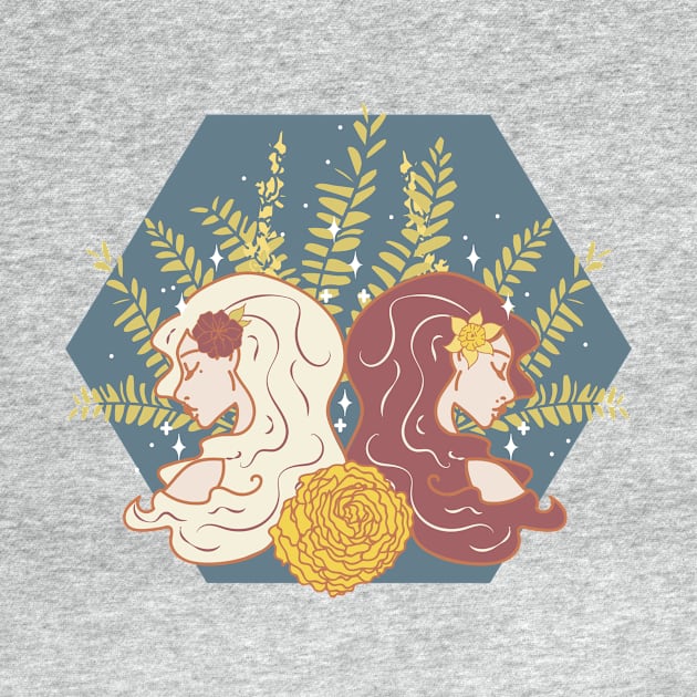 Gemini Twins (Navy) by VenusAndMoon